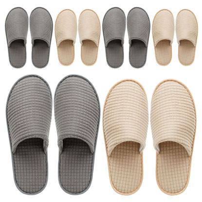 Picture of OSTADARRA 6 Pairs Spa Slippers, Non Slip Disposable Slippers For Guest, Washable Reusable, Which Can Be Used As Women Men, House, Indoor, Bathroom, Bedroom, Hotel, Bride Slippers (2 sizes)