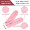 Picture of Whaline Spa Facial Headband Make Up Wrap Head Terry Cloth Headband Adjustable Towel Band for Face Washing Shower Facial Cover, 3 Pieces (White, Pink, Rose Red)