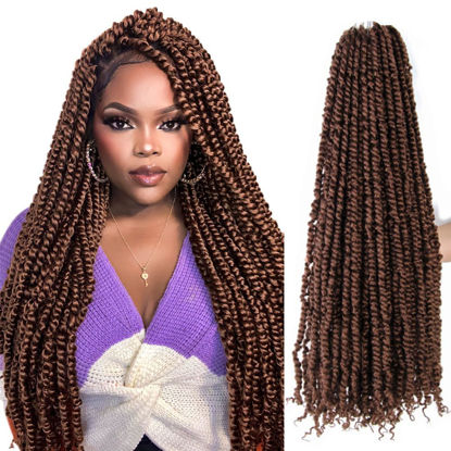 Picture of The BOHOBABE Long Pre-twisted Passion Twist Crochet Hair 30 Inch Pre-looped Long Crochet Passion Twist Braiding Hair 8 Packs Soft Bohemian Twists (30#)