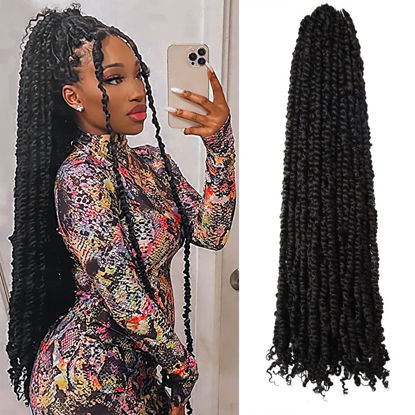 Picture of The BOHOBABE 36 Inch Pre-twisted Passion Twist Hair 8 Packs Super Long Pre-looped Crochet Passion Twist Braiding Hair Soft Bohemian Twists (2#)