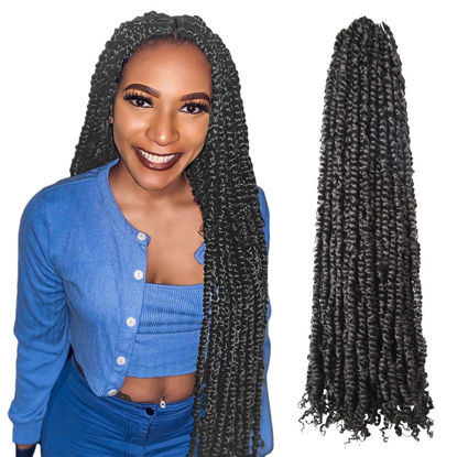 Picture of The BOHOBABE Long Pre-twisted Passion Twist Crochet Hair 30 Inch Pre-looped Long Crochet Passion Twist Braiding Hair 8 Packs Soft Bohemian Twists (2#)