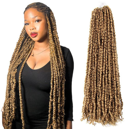 Picture of The BOHOBABE 36 Inch Pre-twisted Passion Twist Hair 8 Packs Super Long Pre-looped Crochet Passion Twist Braiding Hair Soft Bohemian Twists (27#)