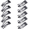 Picture of Chinco 24 Pieces Double Grip Hair Clips Metal Snap Hair Clips Women Hair Barrettes for Hair Making, Salon Supplies (Gun Black, 2 Inch)