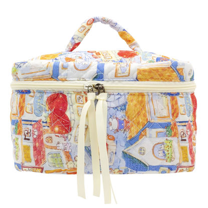 Picture of PAZIMIIK Cotton Makeup Bag for Women Large Quilted Travel Cosmetic Case Girls' Make Up Organizer,Little Bunny