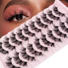Picture of Mink Lashes Fluffy False Eyelashes Volume Wispy Lashes Fake Lashes Natural Look Eyelashes Faux Mink Lashes Strip Eyelash 10 Pairs Pack