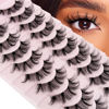 Picture of Mink Lashes Fluffy False Eyelashes Volume Wispy Lashes Fake Lashes Natural Look Eyelashes Faux Mink Lashes Strip Eyelash 10 Pairs Pack