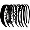 Picture of AHONEY 7 Pack Black Headbands for Women Mens Headbands with Teeth Non Slip Hairbands for Women's Hair Accessories Comb Headband Diademas Para Mujer (Black)