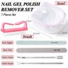 Picture of Nail Soaking Bowl, Gel Nail Polish Remover Kit, Manicure Bowl for Hand, Dip Powder Remover Tools, Nail Soak Off Bowl for Acrylic Nails, Nail Brush, Cuticle Pusher, Cuticle Peeler, 100180 Nail File,