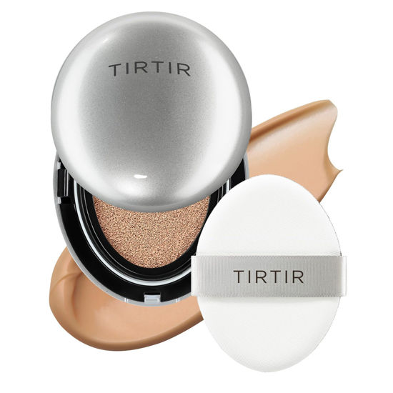 Picture of TIRTIR Mask Fit Aura Silver Cushion Foundation | Semi-glow Finish, Natural Coverage, Moisturizing, Lightweight, Korean cushion foundation (#33C Hazel, Full Size, 0.63 Fl Oz)