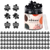 Picture of ADRIONE Black Mini Flower Hair Claw Clips - 100 Bulk Pack for Women, Girls, Kids, Baby and Toddlers - Black Hair Clips for Bangs Small Claw Hair Clips for Thin Fine Hair Tiny Decorative Hair Clips