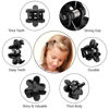 Picture of ADRIONE Black Mini Flower Hair Claw Clips - 100 Bulk Pack for Women, Girls, Kids, Baby and Toddlers - Black Hair Clips for Bangs Small Claw Hair Clips for Thin Fine Hair Tiny Decorative Hair Clips