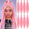 Picture of Alrence Pre Stretched Braiding Hair Long Braid 30 Inch 8 Packs Professional Braiding Hair Extensions Synthetic Crochet Twist Braids (30 Inch, Pink)