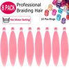 Picture of Alrence Pre Stretched Braiding Hair Long Braid 30 Inch 8 Packs Professional Braiding Hair Extensions Synthetic Crochet Twist Braids (30 Inch, Pink)