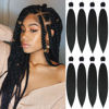 Picture of Alrence Pre Stretched Braiding Hair Long Braid 22 Inch 8 Packs Professional Braiding Hair Extensions Synthetic Crochet Twist Braids (22 Inch, 1B#)