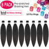 Picture of Alrence Pre Stretched Braiding Hair Long Braid 16 Inch 8 Packs Professional Braiding Hair Extensions Synthetic Crochet Twist Braids (16 Inch, 4#)