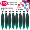 Picture of Alrence Pre Stretched Braiding Hair Long Braid 30 Inch 8 Packs Professional Braiding Hair Extensions Synthetic Crochet Twist Braids (30 Inch, 1B/Green)