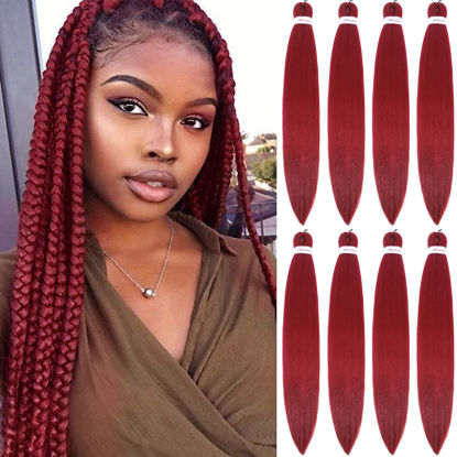 Picture of Alrence Pre Stretched Braiding Hair Long Braid 30 Inch 8 Packs Professional Braiding Hair Extensions Synthetic Crochet Twist Braids (30 Inch, BG#)