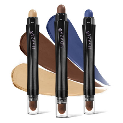 Picture of LUXAZA 3PCS Eyeshadow Stick,Pro Longwear Matte Eye Shadow Sticks Pencil Crayon-Denim