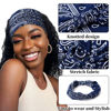Picture of Yeshan Wide Bandana Headbands for Women Large Turban Headbands Stretch Knotted Head Wraps Floral Elastic Yoga Hair Bands Thick Headbands for Black Women and Girls