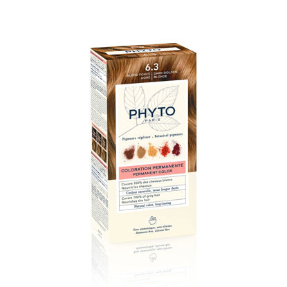 Picture of PHYTO Phytocolor Permanent Hair Color, 6 Dark Blonde, with Botanical Pigments, 100% Grey Hair Coverage, Ammonia-free, PPD-free, Resorcin-free, 0.42 oz.