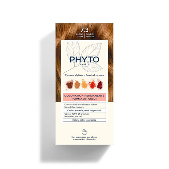 Picture of PHYTO Phytocolor Permanent Hair Color, 7.3 Golden Blonde, with Botanical Pigments, 100% Grey Hair Coverage, Ammonia-free, PPD-free, Resorcin-free, 0.42 oz.