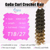 Picture of 7 Packs GoGo Curl Crochet Hair 18 Inch Long Curly Crochet Hair for Women Beach Curl Water Wave Deep Twist Crochet Braids Synthetic Braiding Hair Extensions (18 Inch, T1B/27)