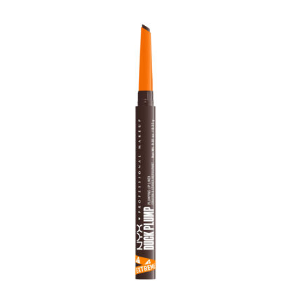 Picture of NYX PROFESSIONAL MAKEUP Duck Plump Plumping Lip Liner, Matte Lip Pencil With Up To 10HR Wear, Double Dose (Dark Brown Lip Liner)