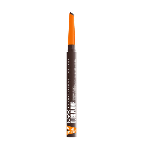 Picture of NYX PROFESSIONAL MAKEUP Duck Plump Plumping Lip Liner, Matte Lip Pencil With Up To 10HR Wear, Double Dose (Dark Brown Lip Liner)