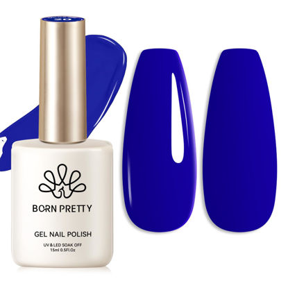 Picture of Born Pretty Blue Gel Nail Polish Royal Blue Color Gel Polish Nail Art Design Manicure Salon DIY Home Gift 15ml