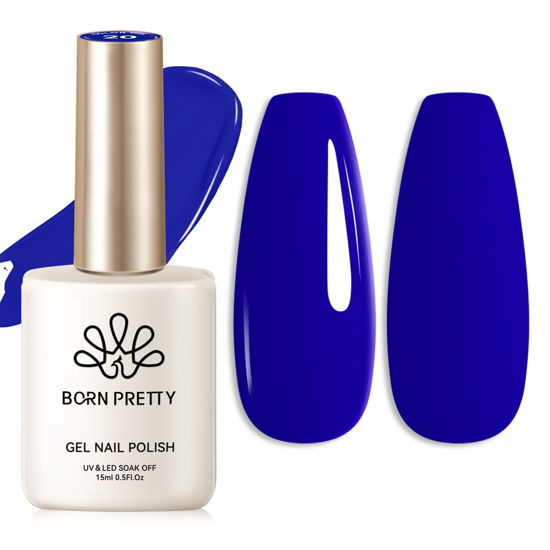 Picture of Born Pretty Blue Gel Nail Polish Royal Blue Color Gel Polish Nail Art Design Manicure Salon DIY Home Gift 15ml