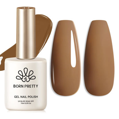 Picture of Born Pretty Camel Gel Nail Polish Fall Winter Caramel Almond Brown Golor Gel Polish Soak Off Gel Polish Nail Art Design Manicure Salon DIY Home 15ML