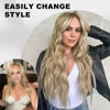 Picture of ALXNAN Clip in Long Wavy Synthetic Hair Extension 24 Inch Dirty Blonde 4PCS Thick Hairpieces Fiber Double Weft Hair for Women