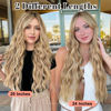 Picture of ALXNAN Clip in Long Wavy Synthetic Hair Extension 24 Inch Dirty Blonde 4PCS Thick Hairpieces Fiber Double Weft Hair for Women
