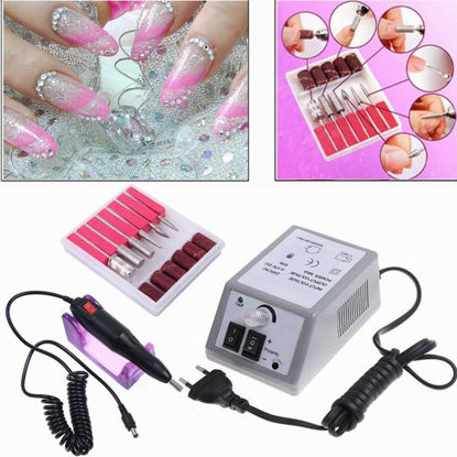 Picture of Electric Nail Drill for Acrylic Nails Professional Manicure Pen USB With 6 Pieces Changeable Nail Drill Bits
