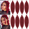 Picture of 8 Packs Springy Afro Twist Hair Wine Red Spring Twist For Distressed Soft Locs 16 Inch Synthetic Pre-Separated Crochet Braiding Hair Long Marley Twist Hair Extension For Women(10 Strands/Pack,BUG#)