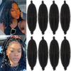 Picture of 8 Inch Pre Separated Springy Afro Twist Hair 8 Packs Spring Twist Hair For Distressed Soft Locs Pre Fluffed Natural Black Marley Twist Crochet Braiding Hair Synthetic Extensions (8 Strands/Pack,1B)