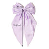 Picture of Furling Pompoms Hair Bows Clips for Women Large Bow Clips for Girls Satin Long Tails with Alligator Clips Big Hair Bow Hair Accessories (Lilac White)