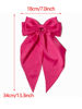 Picture of Furling Pompoms Hair Bows Clips for Women Large Bow Clip for Girls Satin Long Tails with Alligator Clips 2pcs Big Hair Bow Hair Accessories (Black Hot Pink)