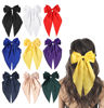 Picture of Furling Pompoms Hair Accessories: Large Satin Bow Clips with Long Tails and Alligator Clips for Women and Girls, 9pcs Colorful Bows