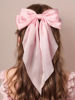 Picture of Furling Pompoms Hair Bows Clips for Women Large Bow Clips for Girls Satin Long Tails with Alligator Clips Big Hair Bow Hair Accessories (Pink Blue)