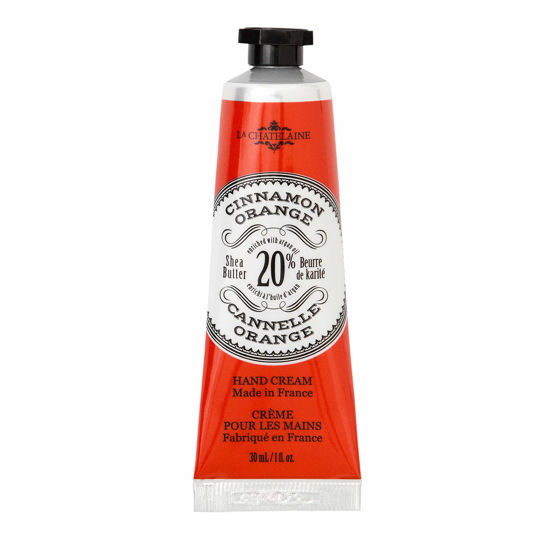 Picture of La Chatelaine 20% Shea Butter Hand Cream, Organic Argan Oil, Vitamin E, Moisturizing, Nourishing, Natural, Extra-Rich Lotion, Made in France, 1 oz / 30ml (Cinnamon Orange)