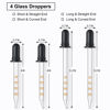 Picture of 4 Pack, 1 mL Glass Eye Dropper with Measurement - Long & Short, Bent & Straight Tip Calibrated Glass Medicine Droppers, Accurate Dose Pipette Dropper for Essential Oils, Feeding, Ear, Lab, Health Care