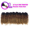 Picture of Pre-twisted Passion Twist Crochet Hair 10 Inch 8 Packs Crochet Passion Twist, Pre Looped Short Ombre Passion Twist Hair Crochet Twist Braids Bohemian Crochet Hair for Women Curly Ends T1B-30-27