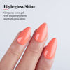 Picture of Imtiti Coral Gel Nail Polish, 1 Pcs 0.5 Fl Oz Coral Peach Orange Gel Polish Soak Off LED U V Nail Gel Polish DIY Nail Art Starter Manicure Salon Gel Nail Kit for Women Girls