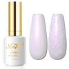 Picture of Imtiti Pearl Gel Nail Polish,0.5 Fl Oz Milky White Glitter Drawing Gel Polish Shell Thread Shimmer Mermaid Nail Gel Polish Soak Off UV LED for Home DIY Nail Art Manicure Salon