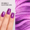 Picture of Imtiti Glitter Gel Nail Polish, 0.5 Fl Oz Purple Iridescent Glitter Gel Polish Soak Off LED UV Rainbow Shimmer Sparkle Nail Gel Polish DIY Nail Art Starter Manicure Salon Gel Nail Polish Kit