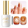Picture of Imtiti Cat Eye Gel Nail Polish, 15ml Nude Brown Crystal Glitter Cat Eye Gel Polish With Magnet Magnetic Gel Nail Polish Holographic Galaxy Sparkly Soak Off UV Led Manicure Nail Salon Kit