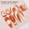 Picture of Imtiti Cat Eye Gel Nail Polish, 15ml Nude Brown Crystal Glitter Cat Eye Gel Polish With Magnet Magnetic Gel Nail Polish Holographic Galaxy Sparkly Soak Off UV Led Manicure Nail Salon Kit