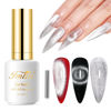 Picture of Imtiti Silver Cat Eye Gel Nail Polish, 15ML Silver Holographic Glitter Cat Eye Gel Polish with Magnet UV LED Magnetic Gel Nail Polish Clear Galaxy Sparkly Home DIY Manicure Nail Kit