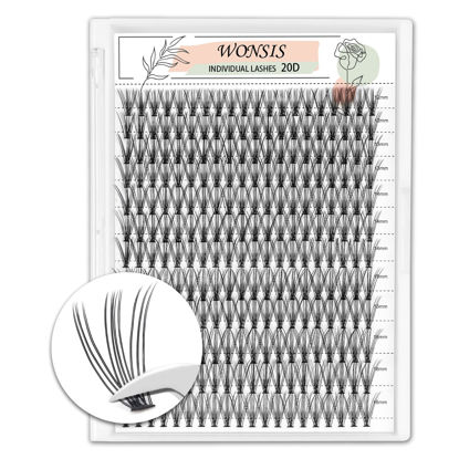 Picture of 20D Lash Clusters, Individual Lashes, 240 Pcs 20D Individual Lash Extensions, Volume Soft Lightweight Reusable DIY Eyelash Extensions, Thickness 0.07mm C Curl False Eyelashes 12/13/14/15/16mm